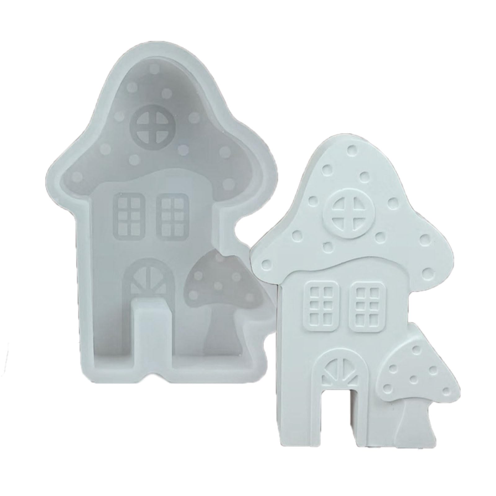 Jazuaiao Mushroom Shape Silicone Molds Soap Molds for Epoxy Resin Craft Making Soap Gypsum Decoration Mushroom House Mold