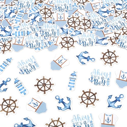 Kreatwow 200pcs Nautical Baby Shower Confetti Watercolor Nautical Baby Shower