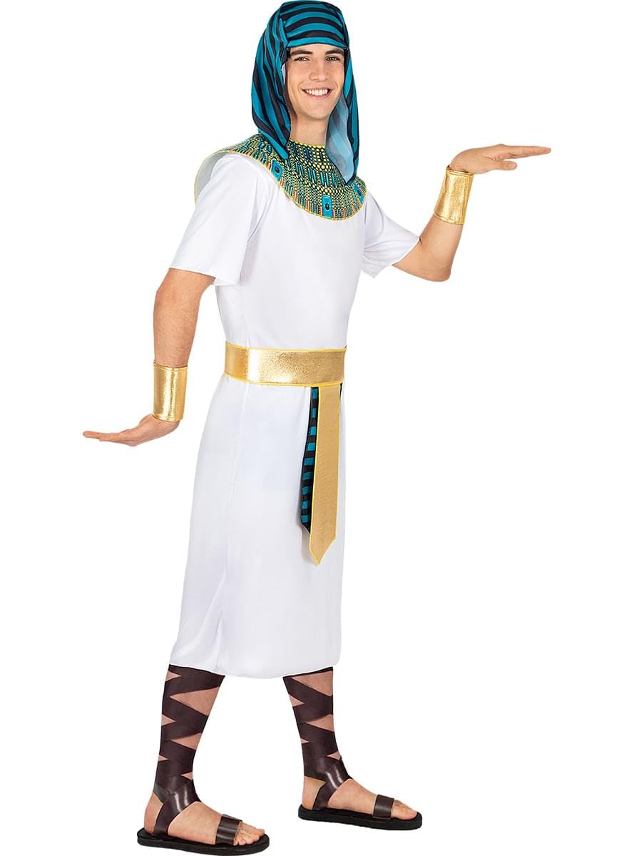 Funidelia | Disfraz de Faraón para hombre Egipto, Faraón, Culturas, Países - Disfraz para adultos y divertidos accesorios para Fiestas, Carnaval y Halloween - Talla S - M - Blanco