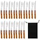 HOMURY 24 teilig Steakbesteck, Besteck Set für 12 Personen, Steakmesser set, Messer und Gabel Set, Steakmesser und Steakgabeln, Stahl Holz Steakbesteck, Besteck für Steak (Retro-Braun)