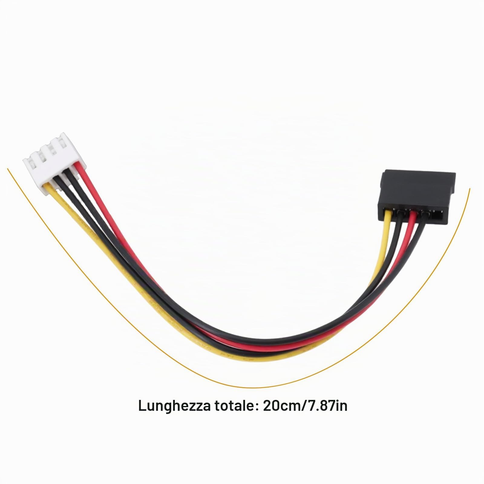 Set di 2 cavi di alimentazione da 4 pin a SATA femmina per hard disk compatibile con registratore video Hikvision 20 cm