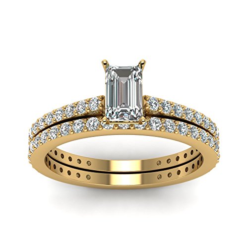 Image of 55Carat Choose Your Gemstone Emerald Shape 14k Yellow Gold Plated Wedding Ring Classic Delicate Diamond CZ Everyday Wedding Jewelry Handmade Ring Minimal Surprise Gifts for Ladies : US 4 to 12