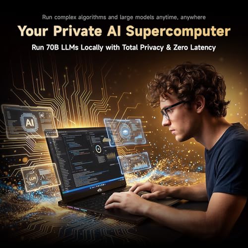 Image of NIMO 2026 New AI PC Laptop, AMD Ryzen AI Max+ 395(16-Core, up to 5.1GHz) 128GB LPDDR5x 1TB SSD Radeon 8060S Graphics (40 CUs) 126 Tops AI Performance 230W DC 165HZ for 8K Video Editing & 3D Rendering