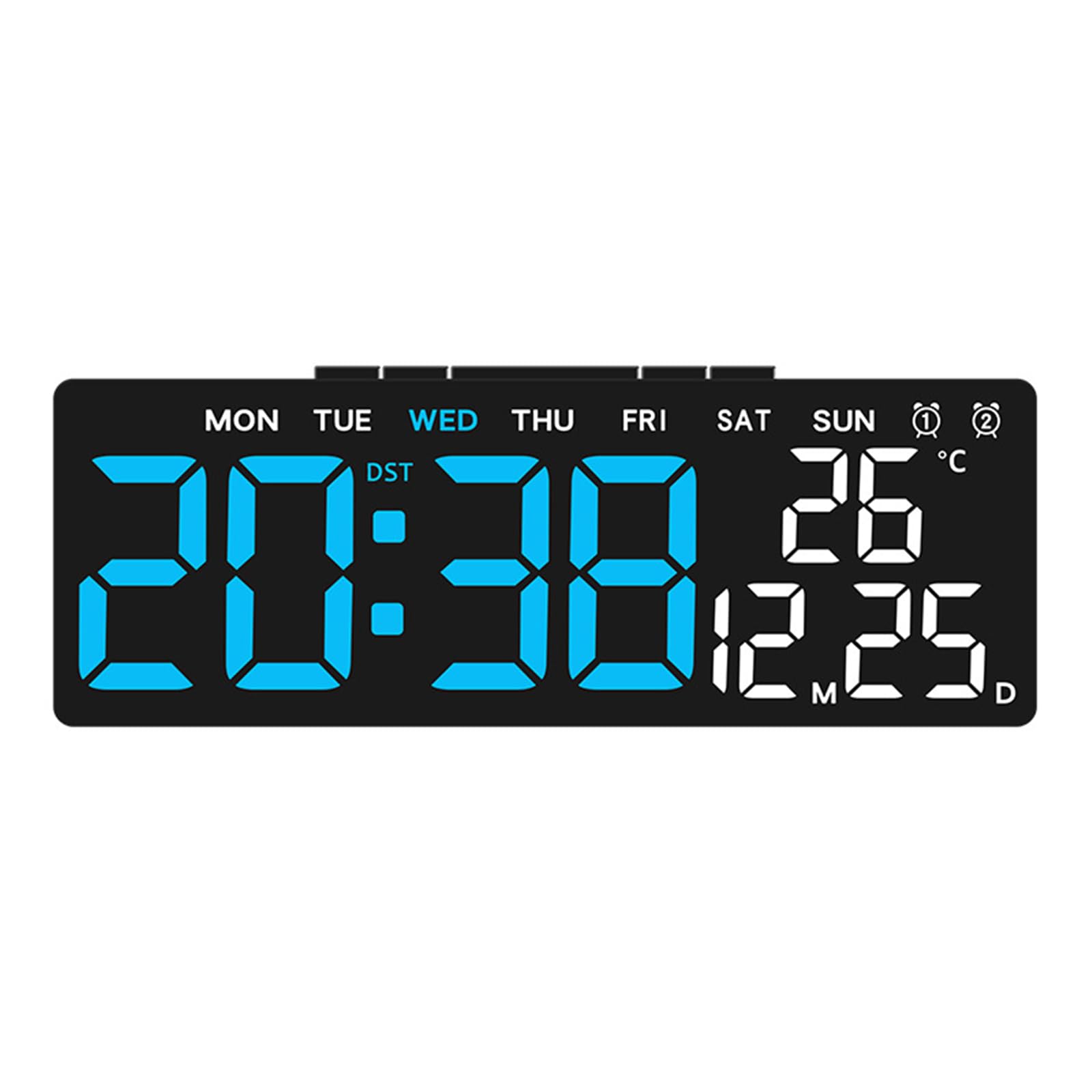 Hsyzygian Casing LED Digital Desk Clock with Calendar and Thermometers for Students and Professional LED Display Clock
