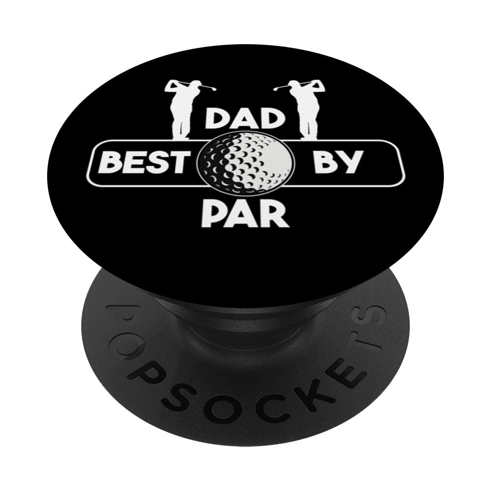 Retro Best Dad By Par Shirt As Golf Best Dad By Par Gifts PopSockets Swappable PopGrip, Black