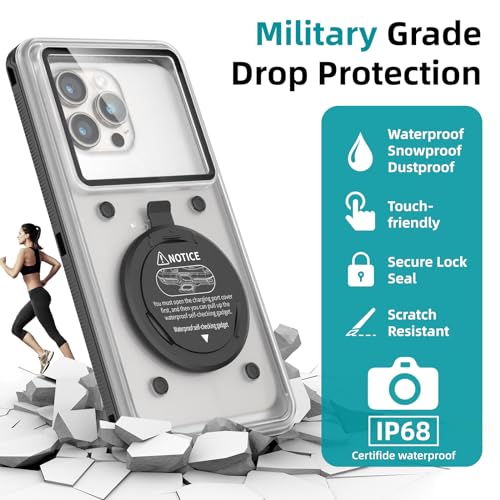 Image of 2026 Underwater Waterproof Case for iPhone 17 /16 /15 /14 /13 /12 /11 Pro Max /XR /XS /X Samsung Galaxy S24 /S23 /S22 /S21Waterproof Phone Case for Snorkeling Photo Video Black