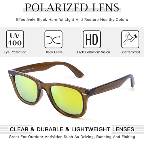 Image of SIPHEW Polarized Sunglasses for Women & Men - UV400 Mirrored Beach Eyewear, Designer Unisex Fashion Sunglasses w /Medium Fit