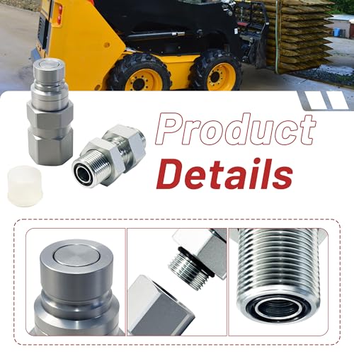 Image of Replacement for CAT193-8334 Male Hydraulic Quick Coupler,Flat Face Replacement for Caterpillar 416F, 420F, 430F; 906H 907H,247, 247B, 267,Fit for Skid Steer 216, 228, 236, 236B, 242B, 248