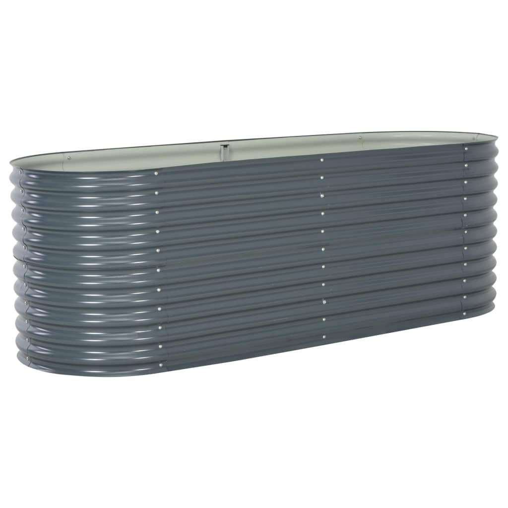 Plantenbak verhoogd 240x80x81 cm gegalvaniseerd staal grijs kopen