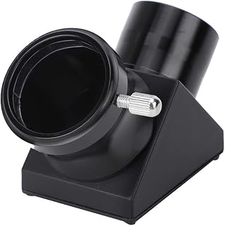 Espelho Diagonal Akozon, Adaptador Diagonal de 1,25 Polegadas Lente de Imagem Ereta Preta de 90 Graus Telescópio Astronômico Universal Acessório de Telescópio