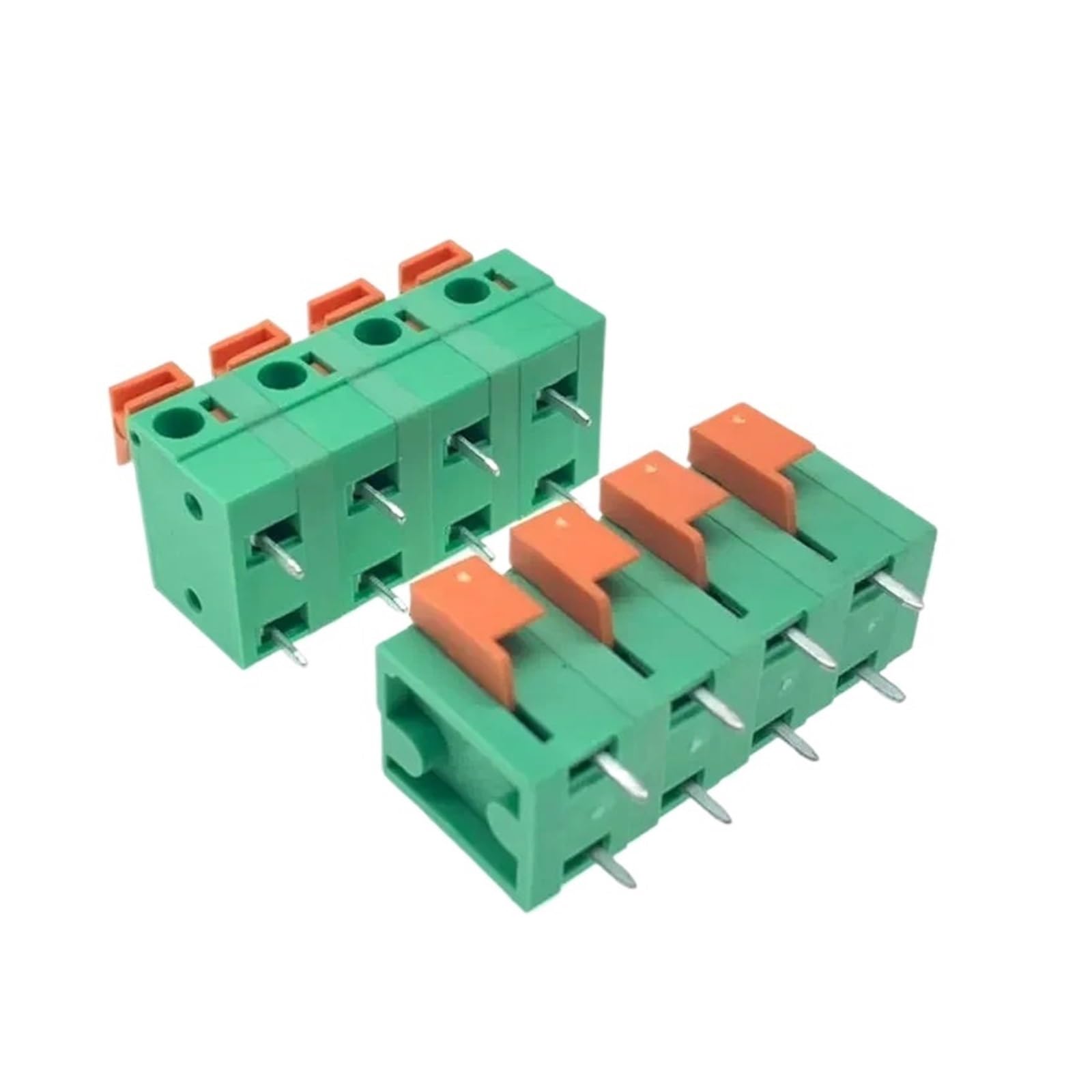 50 pz 5.08mm/0.2in 7.62mm/0.3in FFKDS KF141V/R 142V/R Giuntabile PCB Push Molla Filo Morsettiera Connettore(141V Vertical 2.54mm,6p)