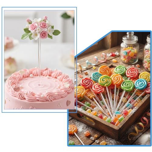 Image of 50pcs Clear Acrylic Rods, 3mm Diameter Transparent Round Plastic Sticks Strip, 1 /8 x 12in Acrylic Round Plastic Rods for DIY Crafts Party Decorations Gardening and Lighting