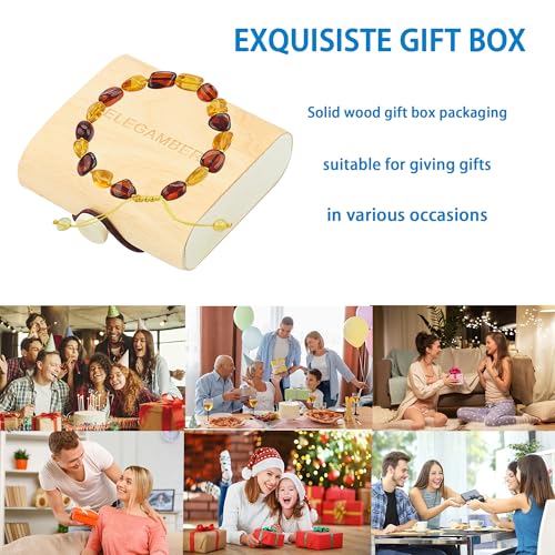 Baltic Amber raw Bracelet Gift Set -100% Certified and Authentic Premium Quality Raw Baltic Amber-True amber stone beads4