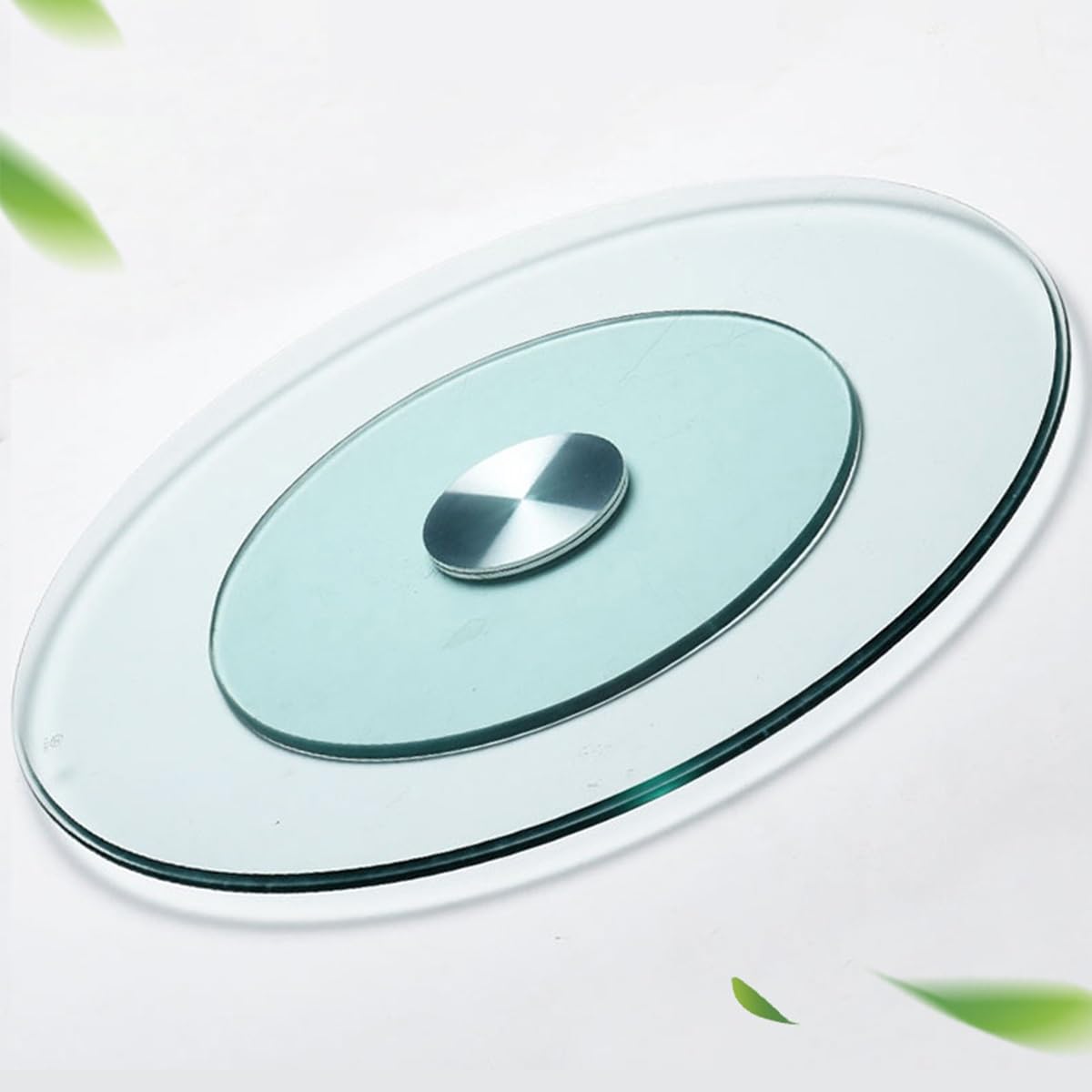 WEKONUMEX Clear Glass Lazy Susan Turntable Rotating Serving Tray(Thickness 10mm,36inch/90cm)
