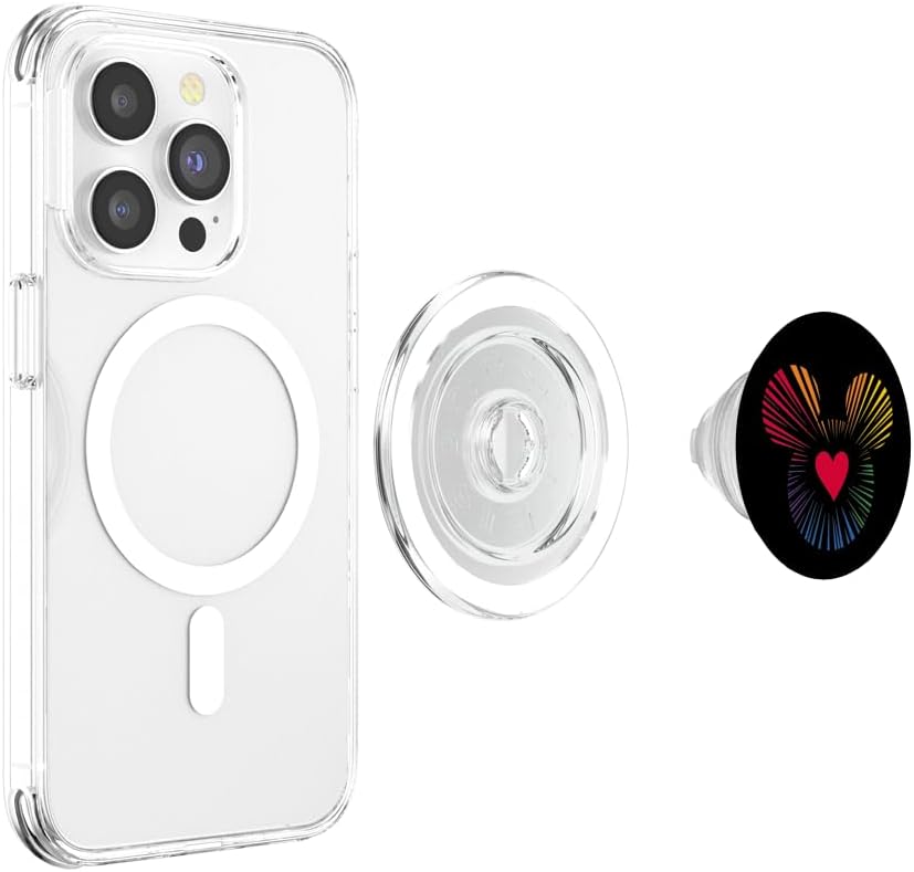 Disney Mickey Mouse Icon Heart Rainbow PopSockets MagSafe PopGrip for iPhone