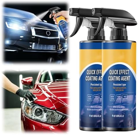 Kafia Quick Effect Coating Agent for Car for Scratch Repair,Advanced Car Quick-Acting Coating Agent Spray,Oil Film Removal, Long-Lasting Hydrophobic Coating (2 PCS)