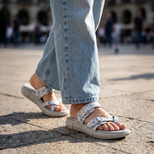 Image of KazarMax Women Magnolia Lightweight Double Strap | Cushioned | Bounce Back | Comfortable Flat Sandals