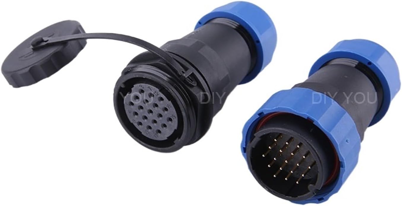 SP28 IP68 Butt Type Cable Waterproof Aviation Connector 2/3/4/5/6/7/9/10/12/14/16/19/22/24/26-pin Butt Socket(SP28-19D)