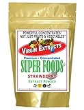 Virgin Extracts (TM) Pure Premium Organic Freeze Dried Strawberry Extract Powder 4:1 Concentrate SuperFood (4 x Stronger) 16oz Pouch