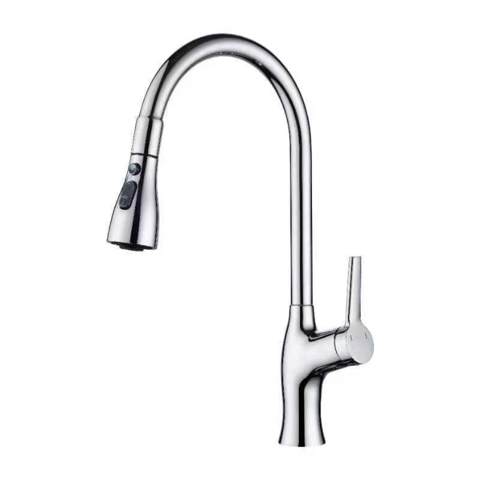 ZLLFHS Tirare Il in Ottone 3-funtamente, Foro da Maniglia Singola, Rubinetto della Cucina Acqua Calda e Fredda, Nero