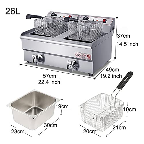 GETZ Kommerzielle Elektrische Fritteuse Aufsatz-Edelstahl-Fritteuse mit Ablauf, Temperaturregelung Und… – Bild 3