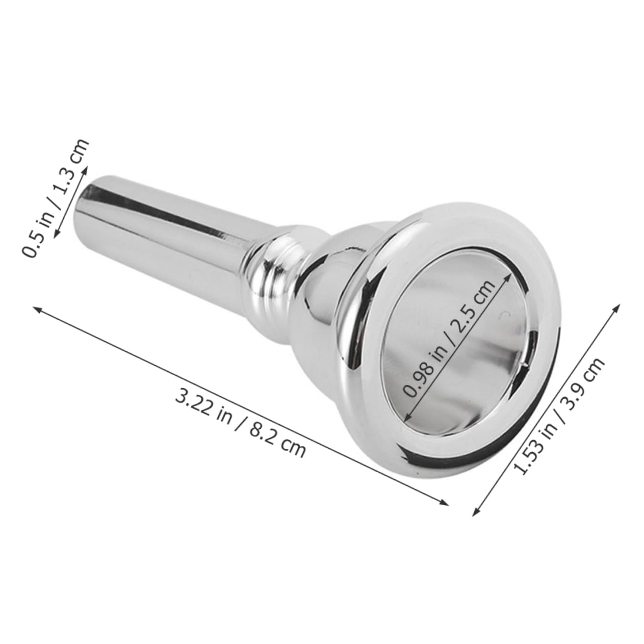 CORHAD Wide Rim Trombone Mouthpiece Alto Model Silver Plated 80mm Length Sound