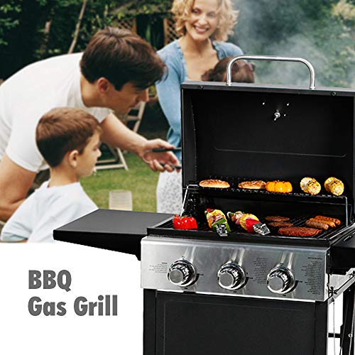 Master Cook SRGG31403 3 Burner Bbq Propane Gas Grill, Stainless Steel 30,000 Btu Patio Garden Barbecue Grill With Two Foldable Shelves thumb #5