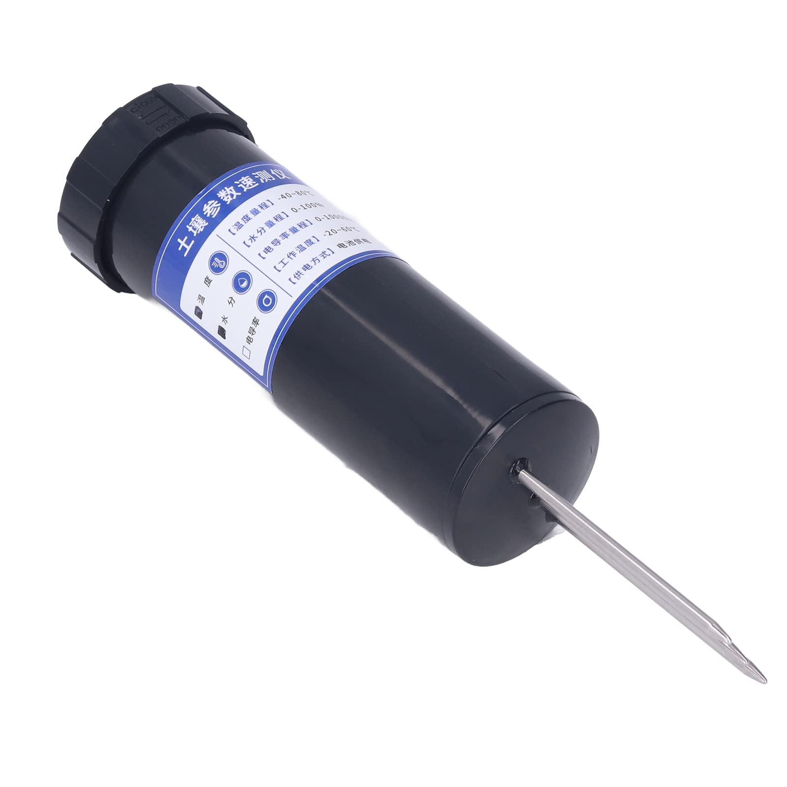 Fdit Medidor de Humedad del Suelo, Sensor de Sonda de Césped para Jardinería, Medidor de Humedad de Temperatura del Suelo de Acero Inoxidable Portátil