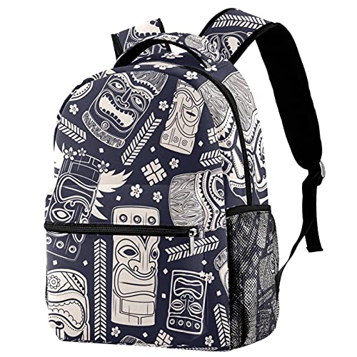 Sac à dos de voyage vintage Tiki mixte pour enfant avec porte-bouteille intégré