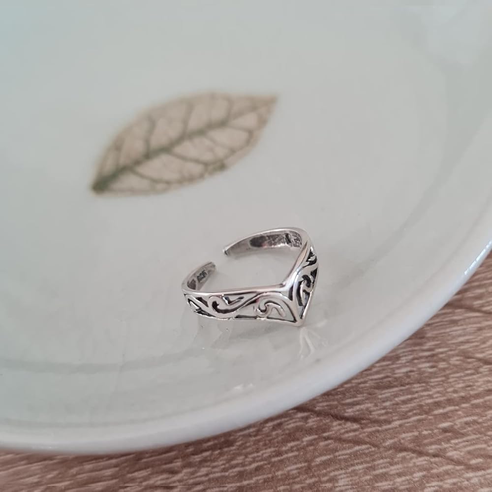 Anelli A Punta In Argento Sterling 925 - Placcati Oro Bianco - Design Freccia, Cuore E Infinity - Regolabili E Ipoallergenici - Foto 10