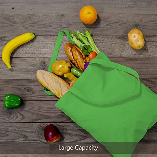 Image of TOPDesign 24-Pack Economical 16 inchx15 inch Lime Green Cotton Tote Bag, Lightweight Medium Reusable Grocery Shopping Cloth Bags, Suitable for DIY, Advertising, Promotion, Gift, Activity