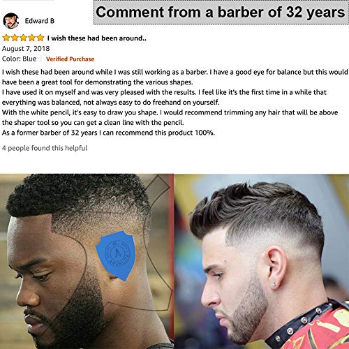 Aberlite ClearShaper - Beard Shaper Kit w/Barber Pencil - Premium Shaping Tool - 100% Clear | Many Styles - The Ultimate Beard/Hair Lineup (US Patent) - Beard Stencil Guide Template Outliner - Thumbnail 3