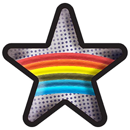 STIK IT UP Cell Phone Stickers, Rainbow Silver Star