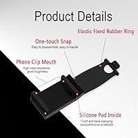 Vista 4 de Soporte para teléfono de automóvil, soporte para volante de teléfono, abrazadera ajustable para teléfono celular, clip de montaje portátil sin