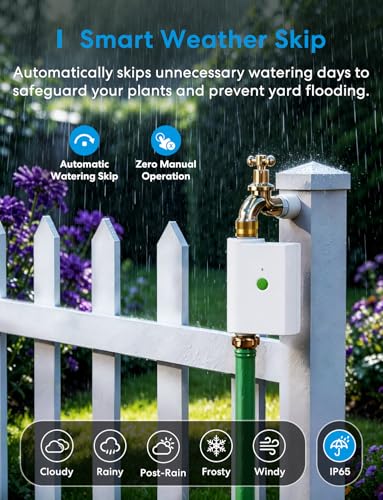 Image of meross WiFi Water Timer for Garden Hose, Smart Hose Timer with Brass Inlet & Outet, WiFi Sprinkler Valve Work with Apple Homekit, Alexa & Google Assistant, Smart Rain Skip for Lawn, Garden & Yard