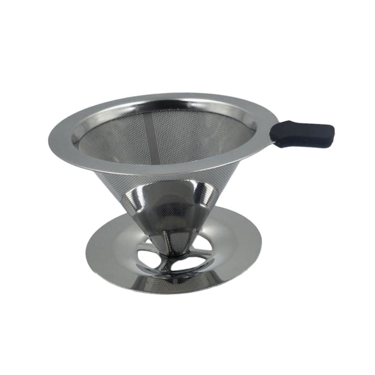 Uonlytech 2pcs Stainless Dripper with Cup Stand Drip Filter for Smooth Brewing Cone Shape for Coffee and Home Brewing