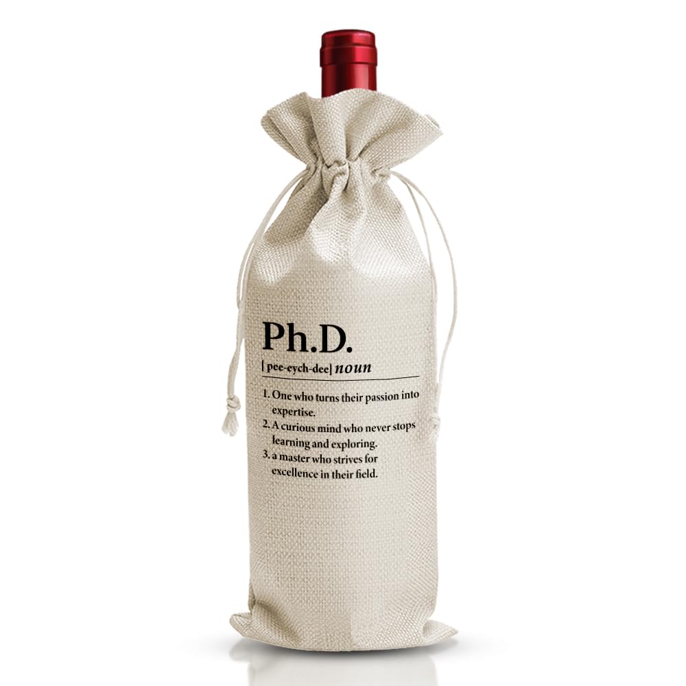 DOI-LANEE PHD Degree Graduation Gift Wine Bag, Doctorate Gifts For Him Her Man Woman Friend, Med School Graduation Party Gift Decoration, Reusable