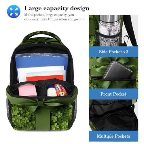 Sac d'école trèfle Saint-Patrick avec sa trousse assortie pour adolescents - 3