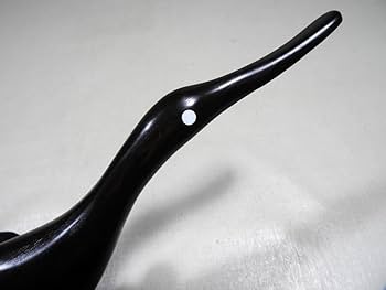 Amazon.co.jp: ブラックスワン 黒鳥の親子 北欧 縞黒檀 高さ46.5