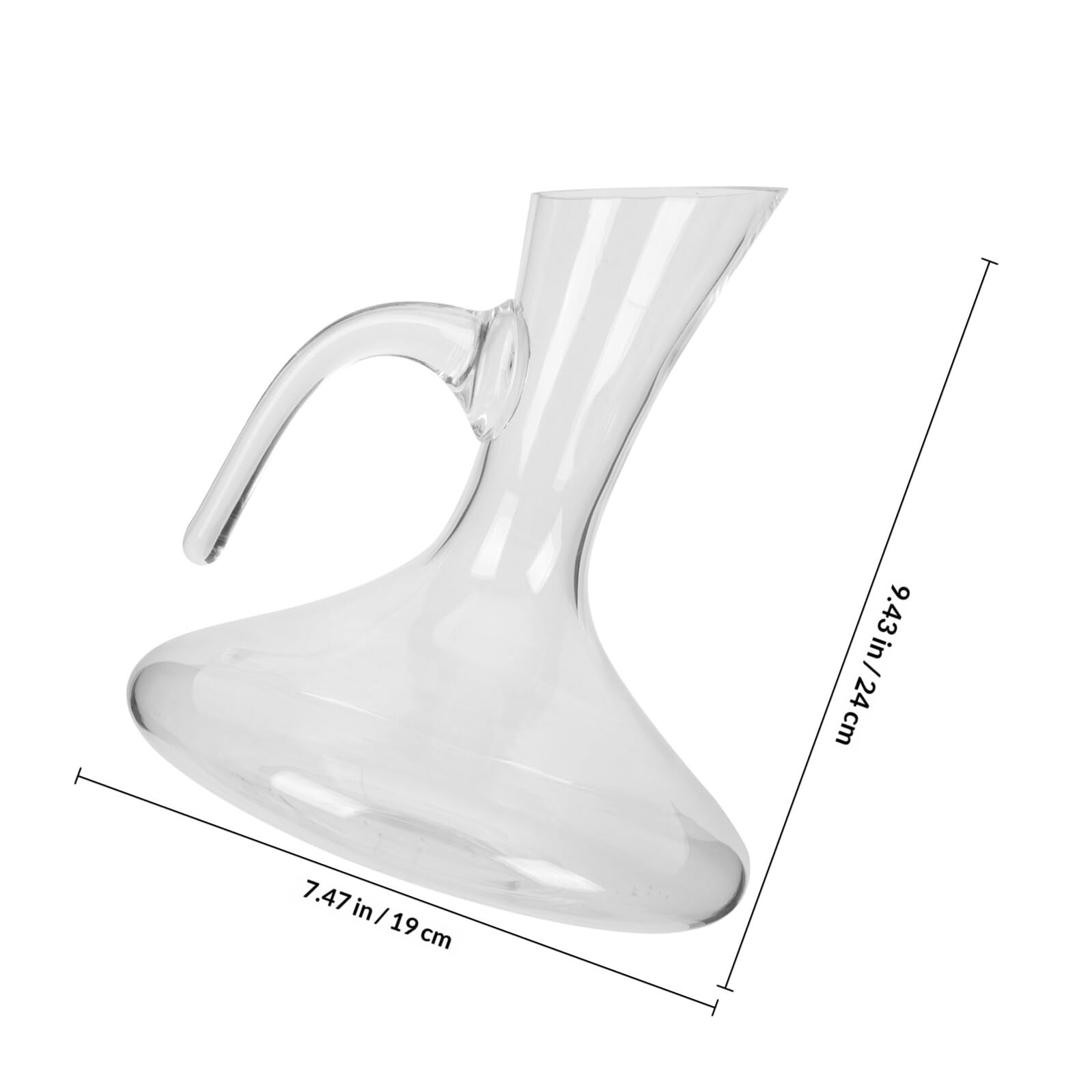Decantador de Vino de Vidrio Transparente Diseño Inclinado y Asa Ergonómica, Jarra para Servir Vino Tinto y Licor Rápido, Contenedor Práctico para Restaurante y Hogar (modelo