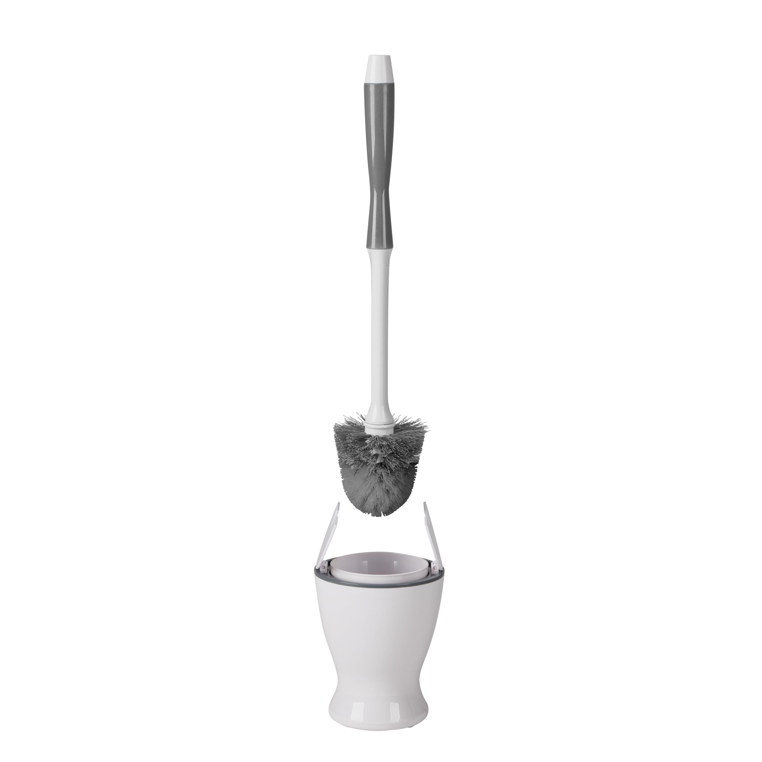 Bath Bliss Pop Up Toilet Brush Set | Compact Toilet Bowl Brush and Holder | Space Saving Bathroom Cleaning Scrubber | Hidden Storage Toilet Cleaner