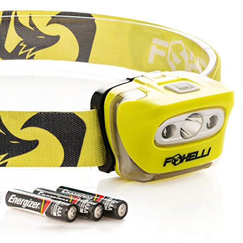Foxelli Headlamp Flashlight - Super Bright Cree Led, Lightweight, Comfortable Headband, Perfect