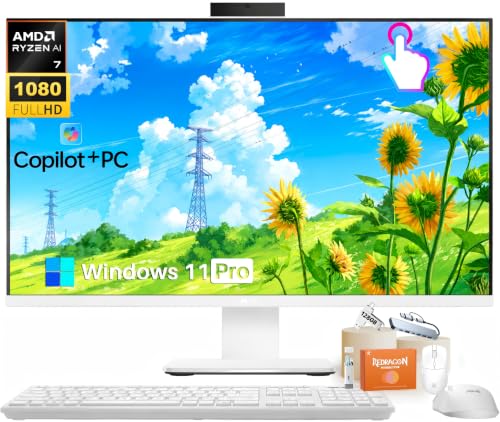 Image of ASUS VM670 27 Touch All-in-One Desktop Computer AMD Ryzen AI 7 350 64GB RAM | DDR5-5600, 4TB SSD, AMD Radeon 860M, 27 inch FHD IPS Touchscreen, Wi-Fi 6, Copilot+ PC, Windows 11 Pro, w /Wireless KB & Mouse