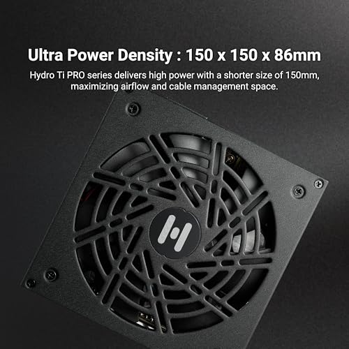 Image of FSP Hydro Ti PRO 1000W Power Supply, ATX3.1 PCIe 5.1 Ready, 80 Plus & Cybenetics Titanium Efficiency, Native 12V-2x6 Connector, Lambda A++ w /135mm FDB Fan, 10 Year Warranty (HTI-1000M-GEN5)