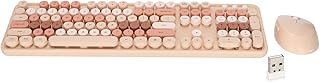 Keyboard Mouse Sets, 104 Keys Ergonomic Wireless Keyboard Mouse Kit, Cute Desktop Game Fingerboard Mouse Kit Fit for Home Office Work Gaming(Sweet Milk Tea)