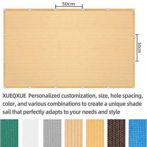 Sonnensegel Sonnenschutz 200 x 600 cm, 98% UV Schutz, Reißfest Wetterfest, Rechteckige Markise Sonnensegel, Garten-Sonnenschutznetz, für Garten Balkon, Creme Farben