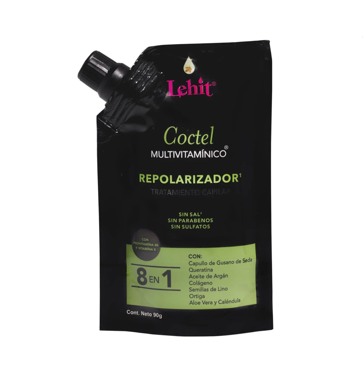 Lehit - Coctel 8 En 1 Multivitaminico Repolarizador Tratamiento Capilar Cuidado Para El Cabello Alimento Y Nutricion Reparacion Total Anticaida - Repolarizer Treatment Cocktail (3 Ounces)
