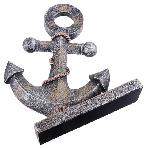Genérico Escultura de Resina Modelo de Ancla de Barco Decorativa en Color Oscuro, Tamaño Compacto y Ligera para Decoración de Hogar, Oficina y Fiestas, Adorno Creativo para Mesa y Espacio
