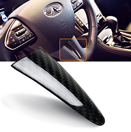Cuztom Tuning Fits for 2015-2017 Infiniti Q50 Carbon Fiber Add-on Steering Wheel Center Piece Cover Trim