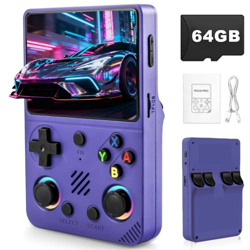 Ya en mundofriki.es: Forlarme RG36PRO Retro Video Game Console-Support 30000+ Classic Games,3.5"IPS Screen,Open Source System,64G TF card,3000mAh Battery,Portable Console for Teen or Partner - Gift for Christmas - Purple